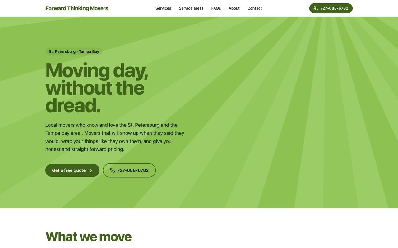 The Forward Thinking Movers home page